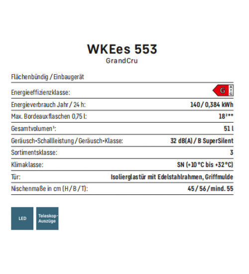 利勃海尔WKEes 553 GrandCru 嵌入式酒柜